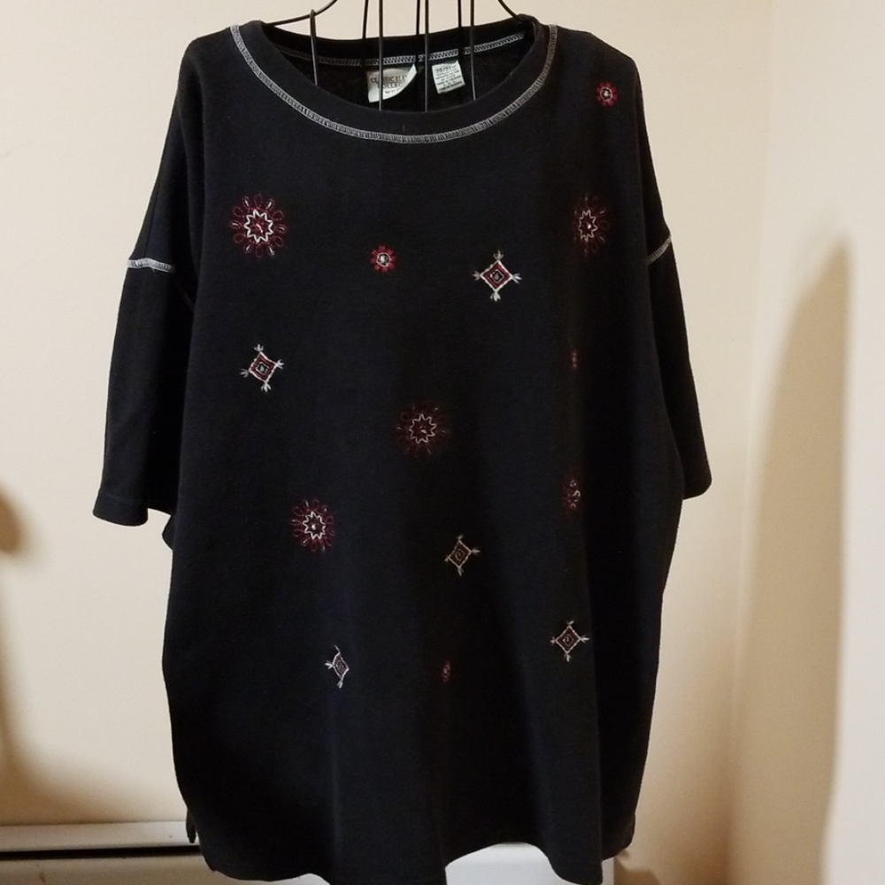 Classic Elements black short sleeve sweater 20/22W
